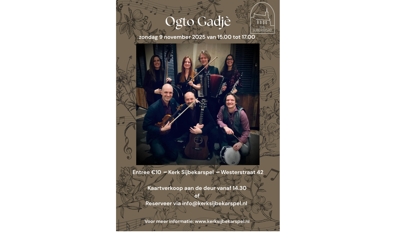 Concert Ogto Gadjè in het kerkje van Sijbekarspel